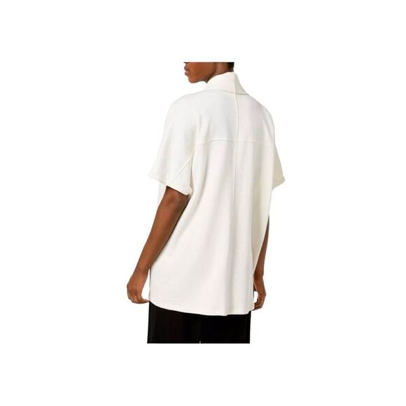 Eileen Fisher Ecru Oversized Cotton Terry Side Tie Kimono Wrap Jacket Large - Picture 14 of 15